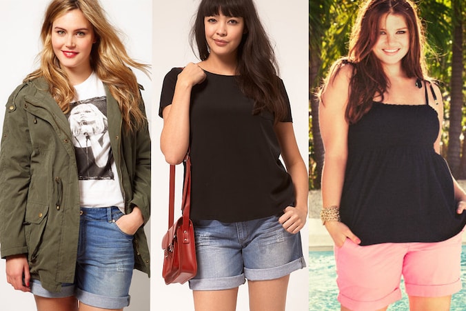 Links en midden: short van Asos.com, rechts: model van H&M.