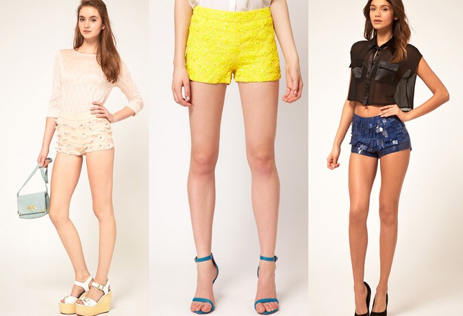 Shorts met pailletten bij Asos.com.