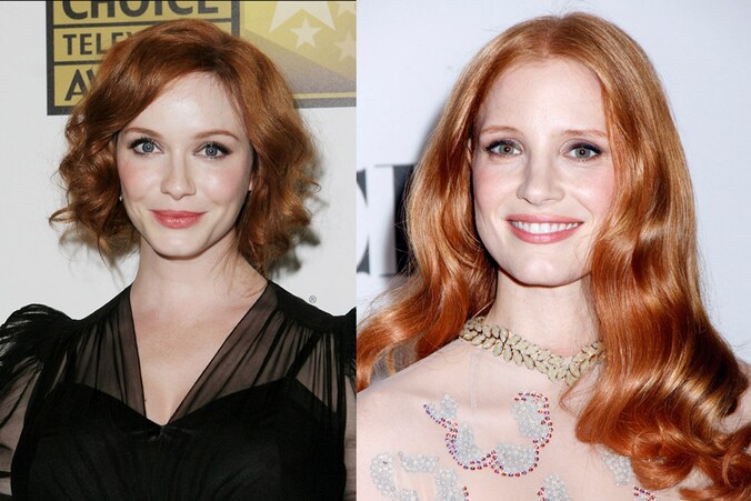 Christina Hendricks en Jessica Chastain.