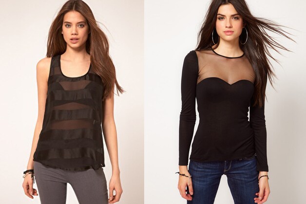 Transparante topjes bij Asos.com.