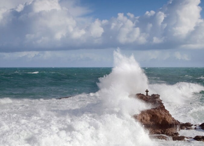 De Londenaar dook op het water in in Biarritz.