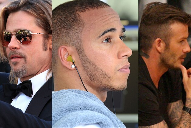 Brad Pitt, Lewis Hamilton en David Beckham.
