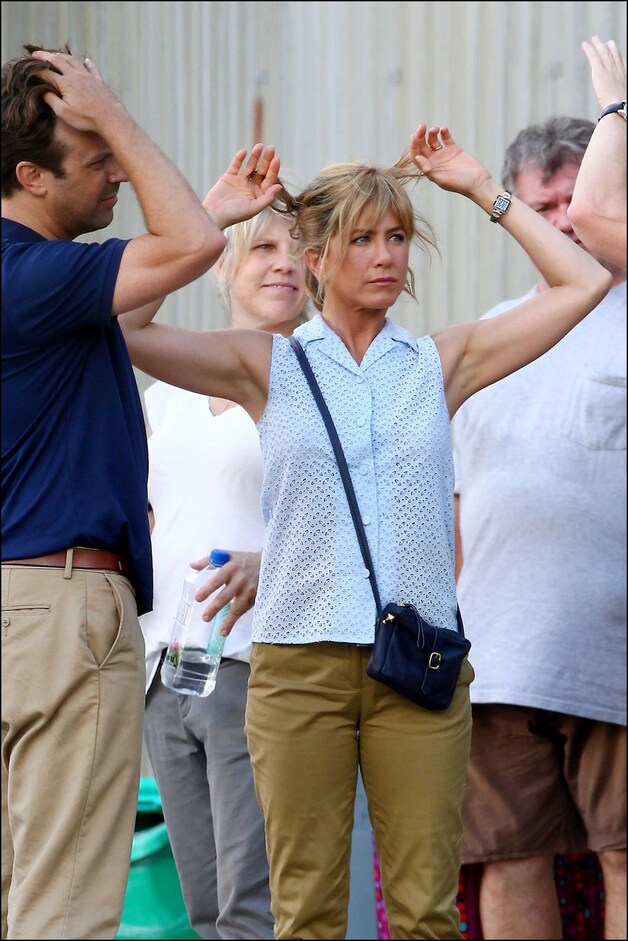 Jennifer Aniston op 23 juli op de set van 'We're The Millers'.