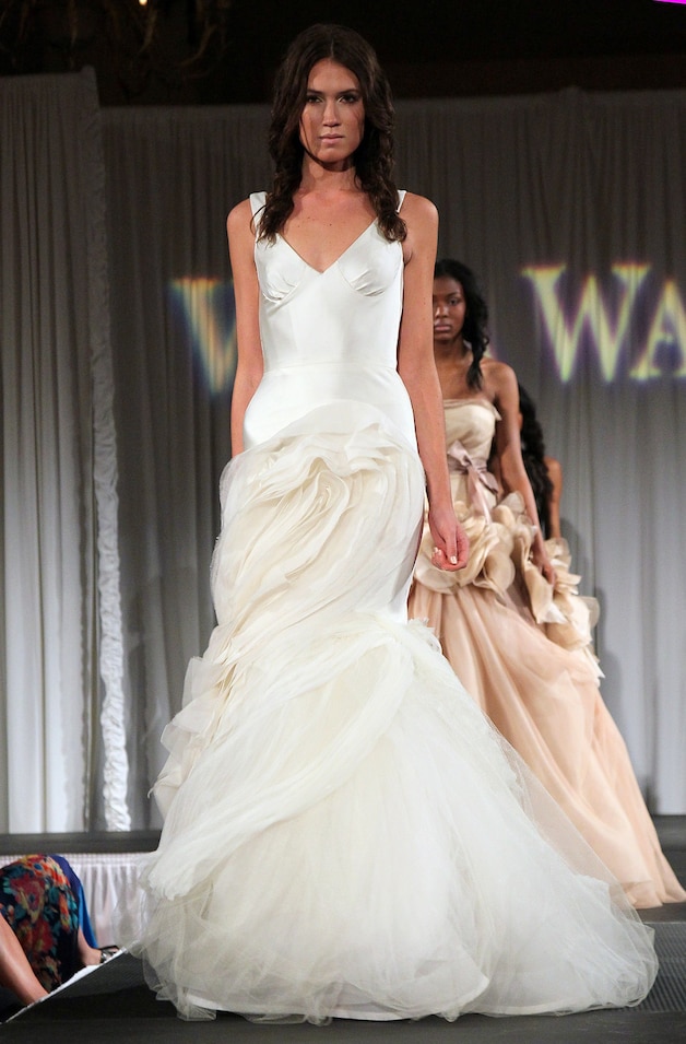Deze Vera Wang-jurk maakt kans: het is een relatief simpel en toch elegant ontwerp.