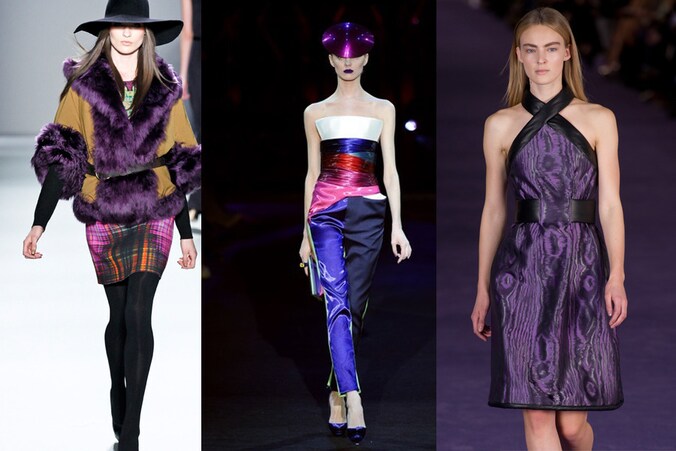 Paars op de catwalk bij Prada, Armani Privé en Christopher Kane.