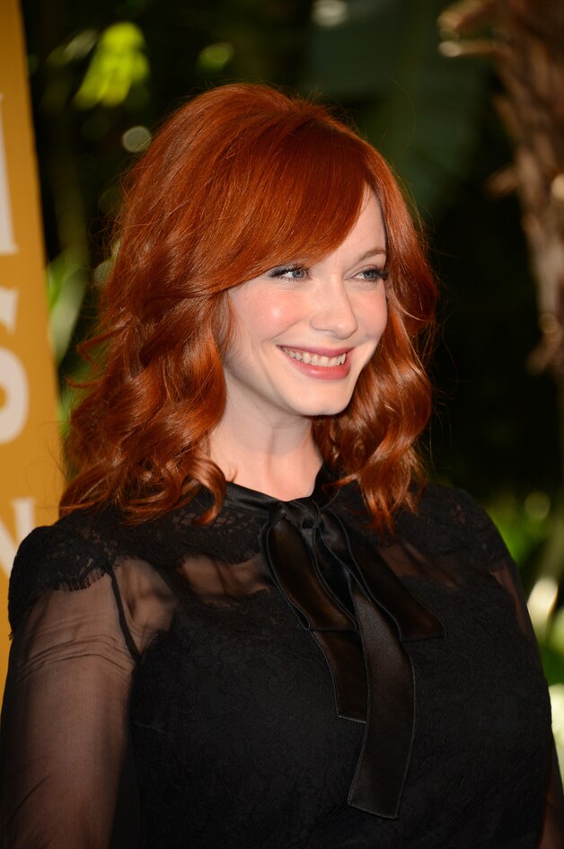 Christina Hendricks met felrood haar.