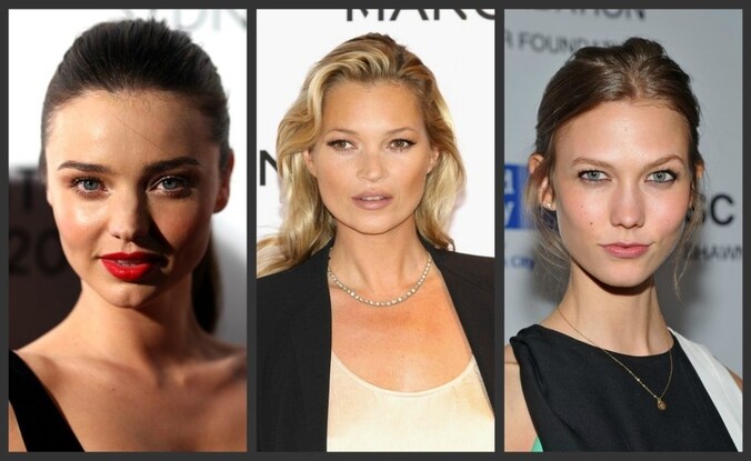 De anorectische rolmodellen: Miranda Kerr, Kate Moss en Karlie Kloss.