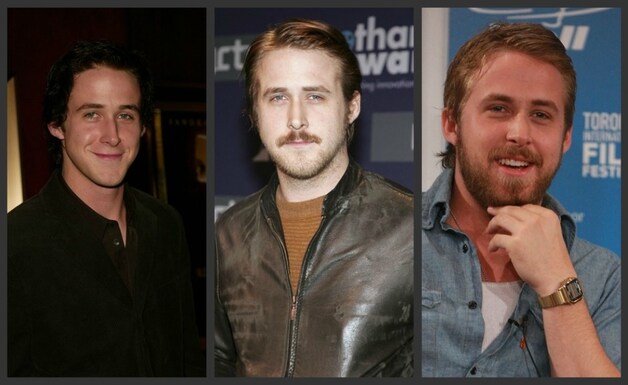 Lijken op Ryan Gosling, zo moet het niet: te veel haar, snor of tanden laten zien.