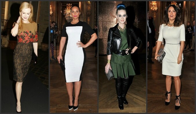 Wie was het best gekleed: Nicole Kidman, Alicia Keys, Katy Perry of Salma Hayek?