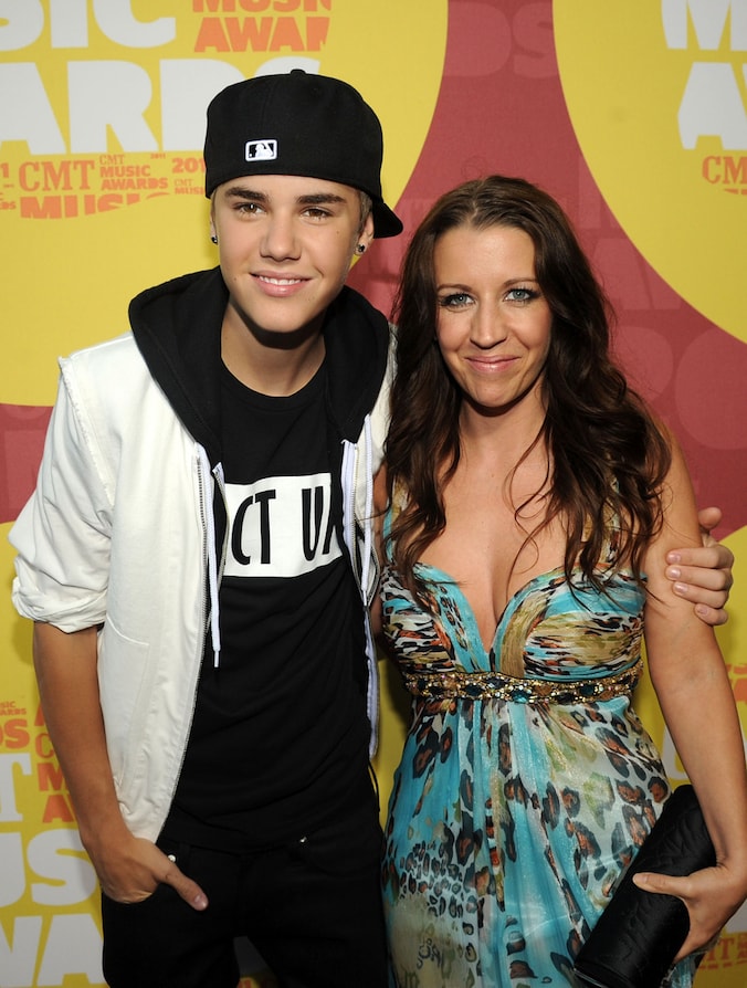 Justin Bieber en zijn moeder Pattie.
