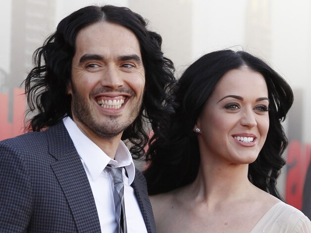 Katy Perry met haar ex-man Russell Brand.