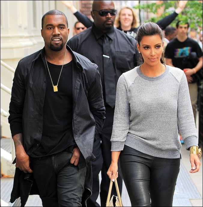 Rapper Kanye West en realityster Kim Kardashian.