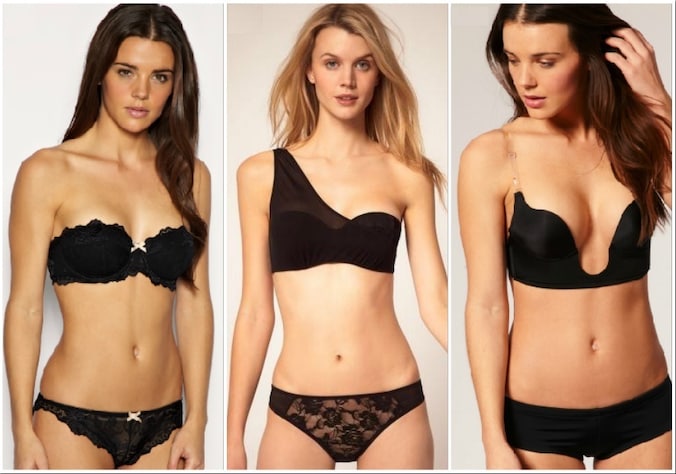 Strapless, met één schouder en geschikt voor een diepe decolleté
