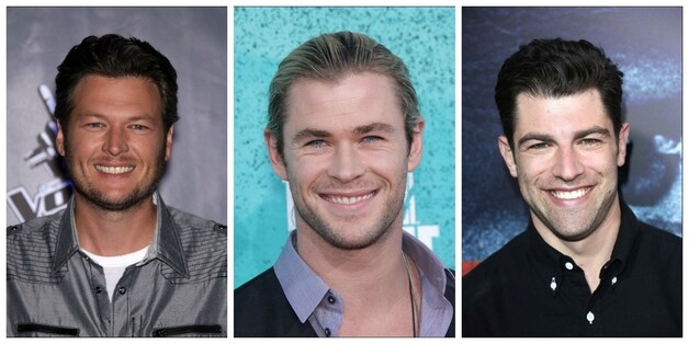Van links naar rechts: Blake Shelton, Chris Hemsworth en Max Greenfield.