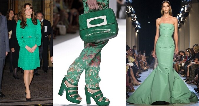 Kate Middleton en modellen op de catwalk