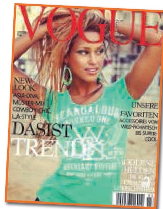 Fanny zette zichzelf met photoshop op de voorpagina van het modeblad