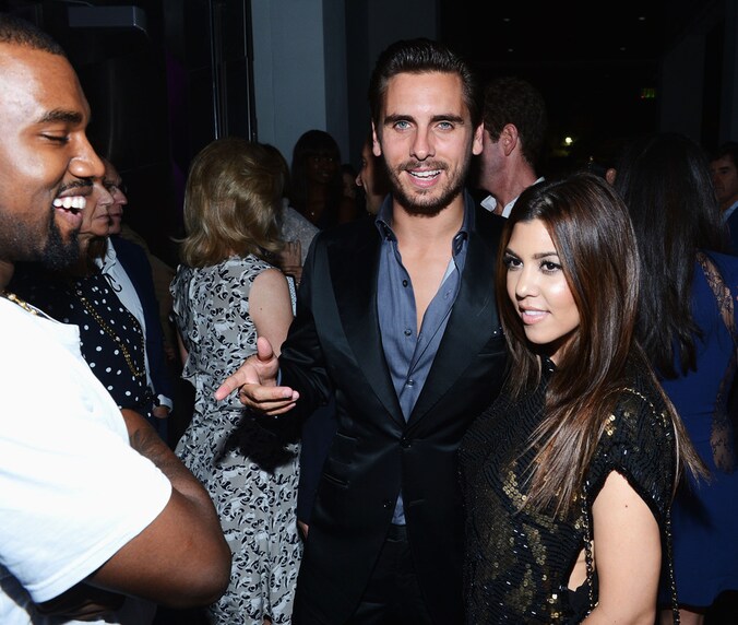 Kanye met Scott en Kourtney tijdens een feestje in Miami.