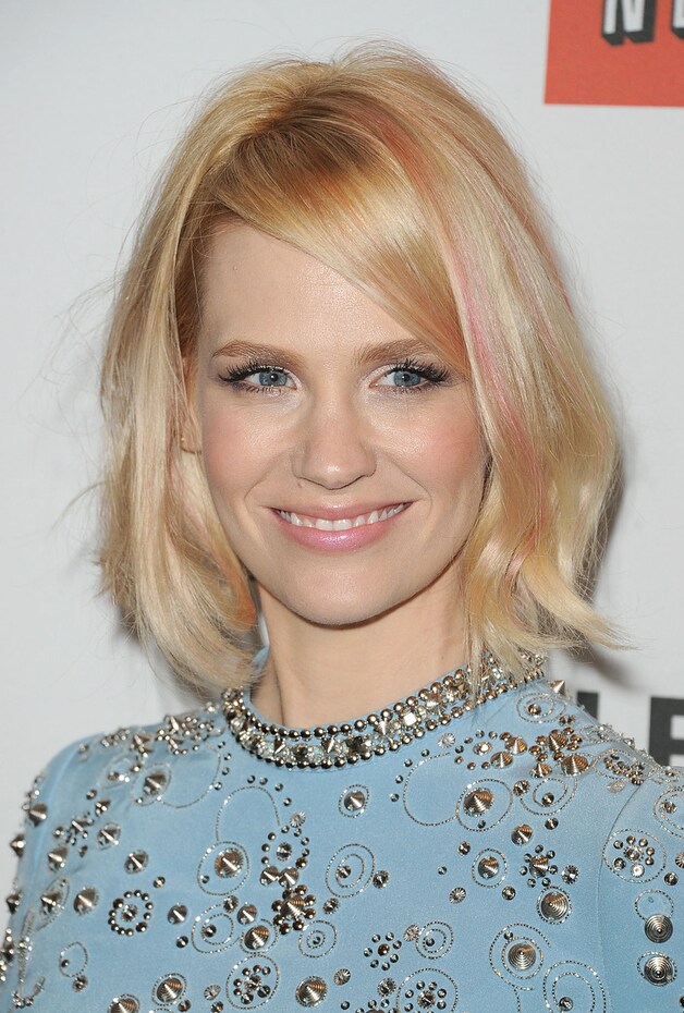 Roze streepjes bij January Jones