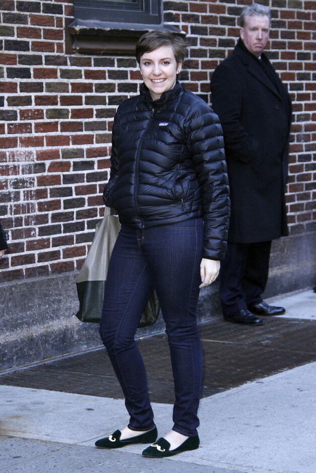 Lena Dunham bij David Letterman.