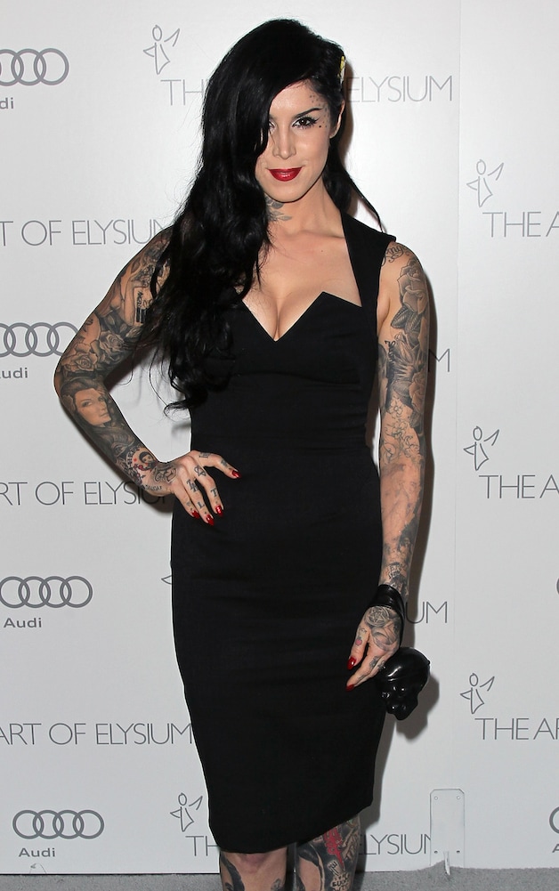 De bekende tatoeëerder Kat Von D.