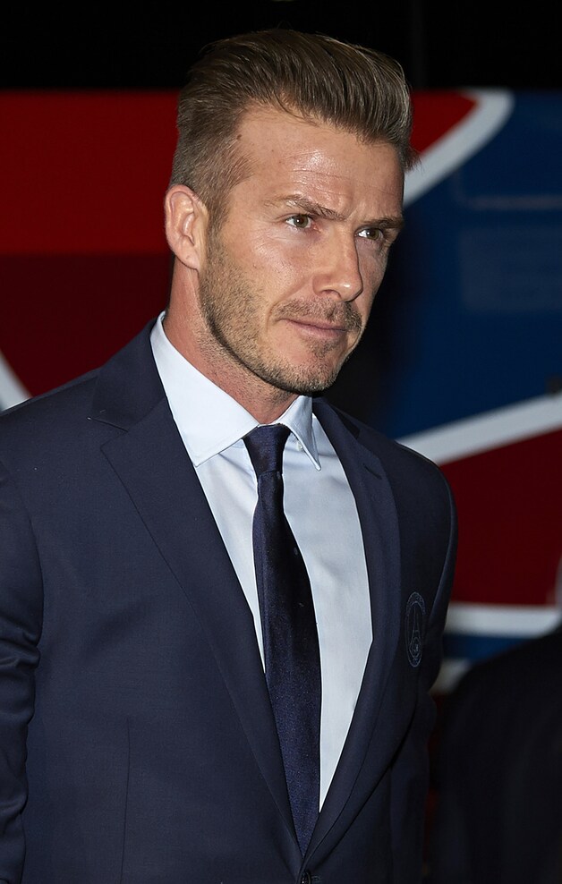 David Beckham met het populairste kapsel: de kuif.