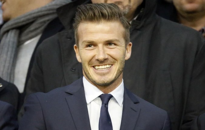David Beckham met zijn huidige kapsel.