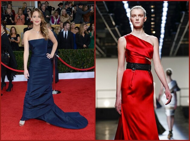 Kanshebber voor Jennifer Lawrence: rode Prabal Gurung-jurk.