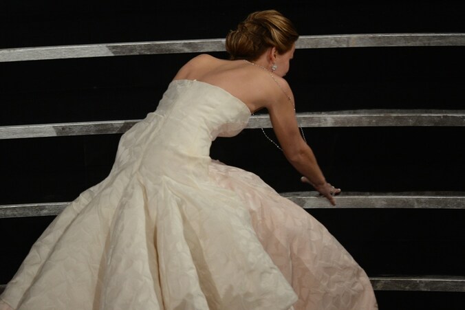 De gestruikelde Jennifer Lawrence.