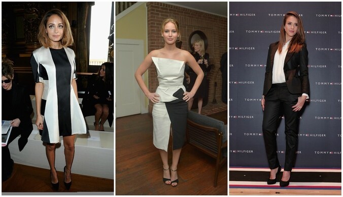 Nicole Richie, Jennifer Lawrence en Jessica Alba.