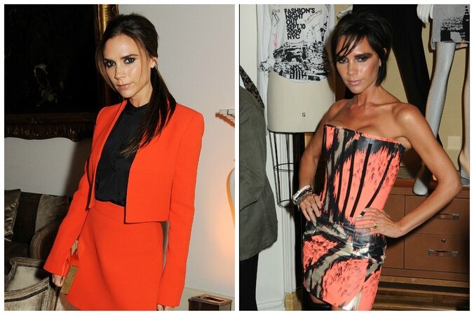 Een natuurlijk en een bruin gekleurde Victoria Beckham.
