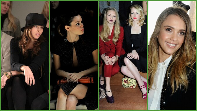 Jessica Biel, Rachel Bilson, Emma Stone en Jessica Alba verdienen poen met hun verschijning op de eerste rij.