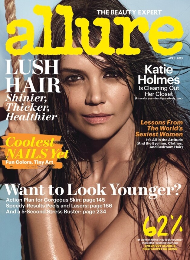 Katie op de cover van 'Allure'.