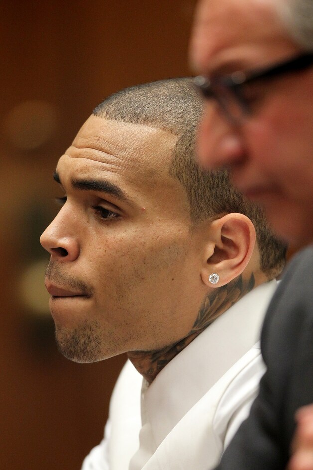 Chris Brown in de rechtbank.