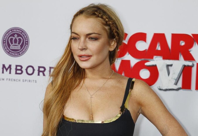 Lindsay Lohan, donderdag bij de première van Scary Movie 5.