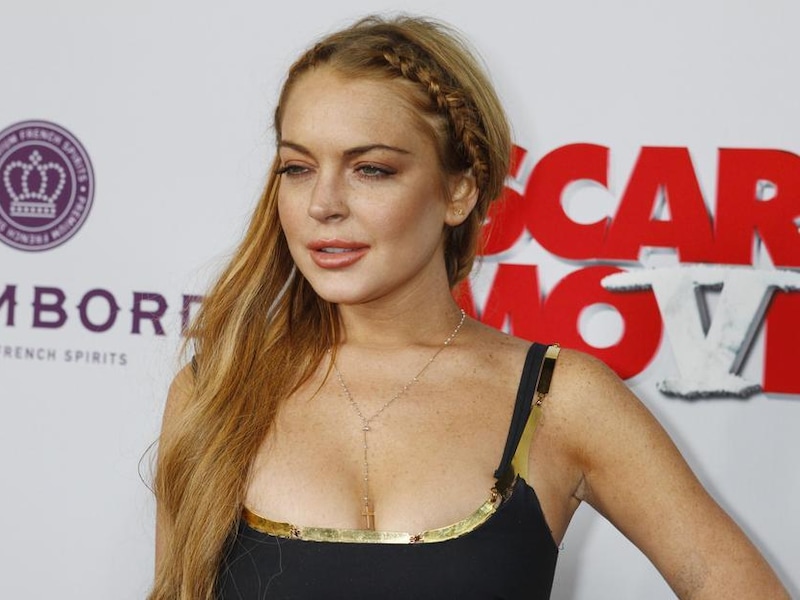 Lindsay Lohan, donderdag bij de première van Scary Movie 5.
