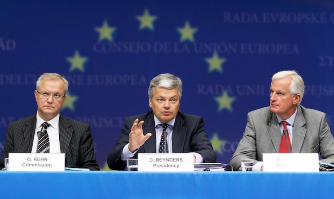 Olli Rehn en Didier Reynders.