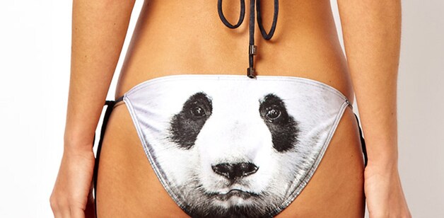Slipje met ludieke print.