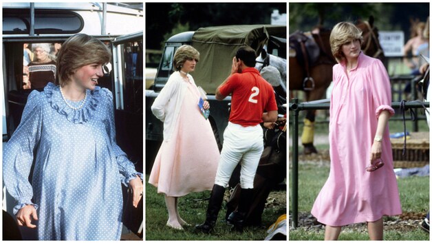 Prinses Diana in het laatste trimester van haar zwangerschap.