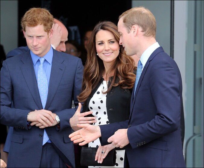 Prins Harry, Kate Middleton en prins William.