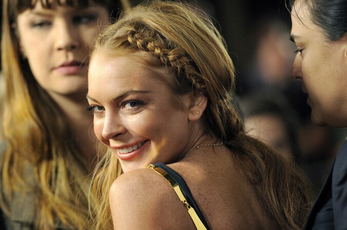 Lindsay Lohan vorige maand bij de première van Scary Movie V in Los Angeles.