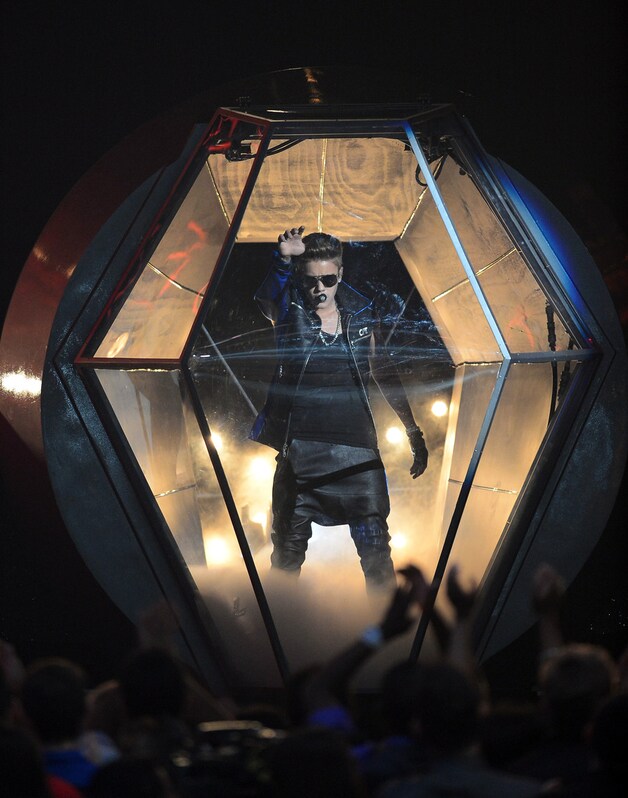 Biebs tijdens de uitreiking van de Billboard Awards