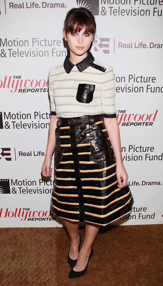 Het storende zakje van Felicity Jones.