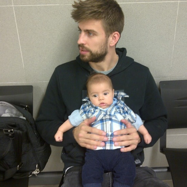 Piqué en zijn zoon Milan.