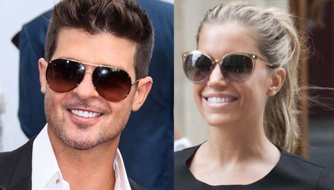 Robin Thicke en Sylvie van der Vaart hebben zich samen goed vermaakt.