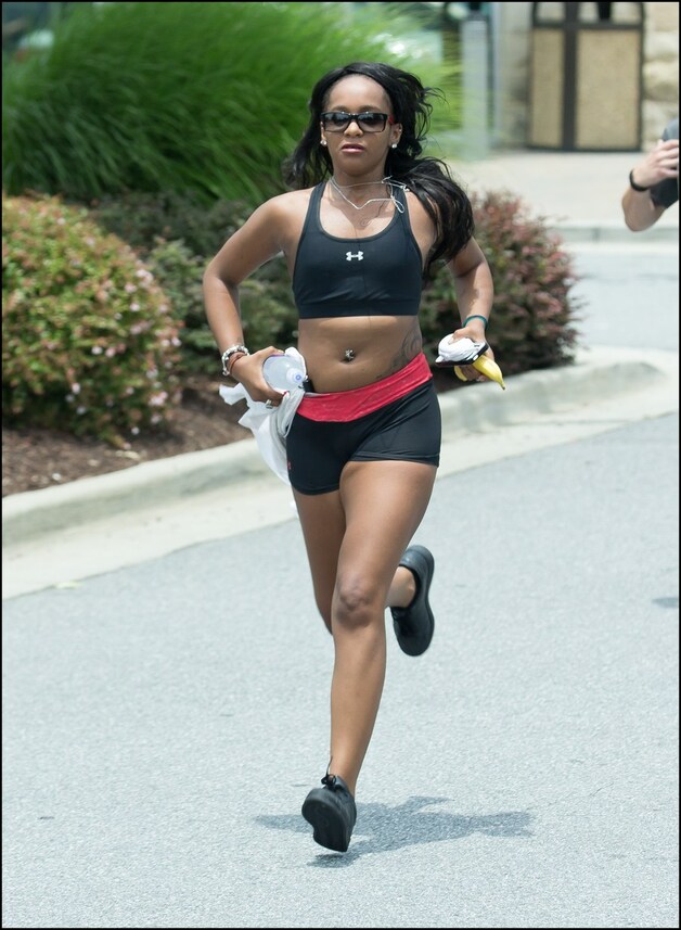 Bobbi Kristina Brown (20) tijdens haar workout vorige week.