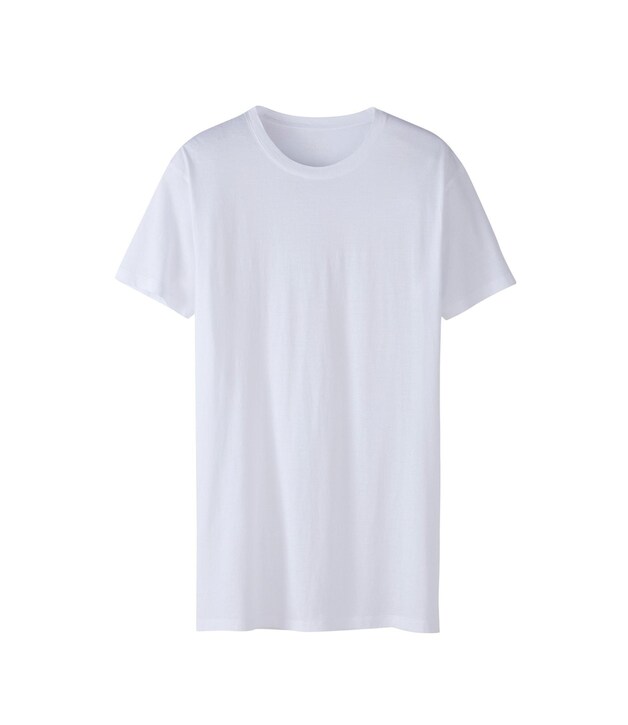Voor deze witte t-shirt 'ontworpen' door Kanye betaal je 80 euro.