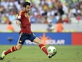Cesc Fabregas in actie voor Spanje tijdens de Confederations Cup