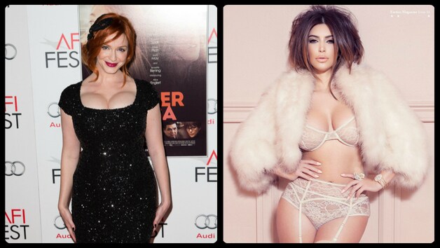 De rondingen van 'Mad Men'-ster Christina Hendricks en Kim Kardashian vielen uiten de top 5