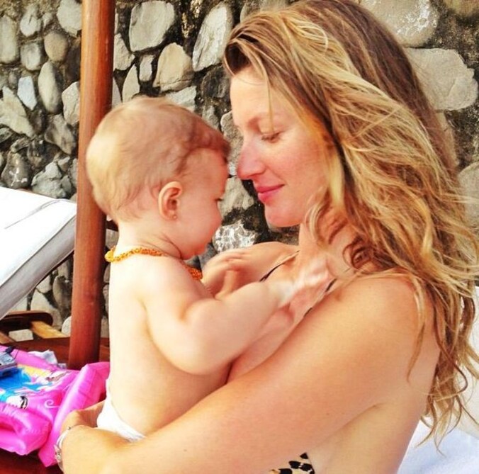 Gisele en haar bijna acht maanden oude dochtertje Vivian.