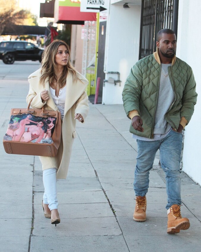 De handtas die Kim van haar echtgenoot Kanye kreeg.